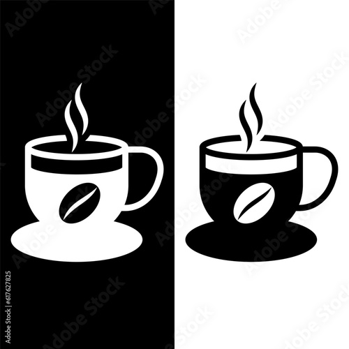 black and white coffee cup icon