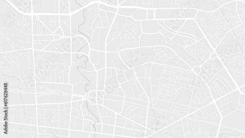 Background Bandung map, Indonesia, white and light grey city poster. Vector map with roads and water. Widescreen proportion, flat design roadmap.