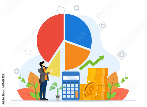 Stock or fund market volatility. Economy Crysis. Inflation effect. Adjusting strategies to cope with changing market conditions. Businessman or investor adjusts his investment portfolio.