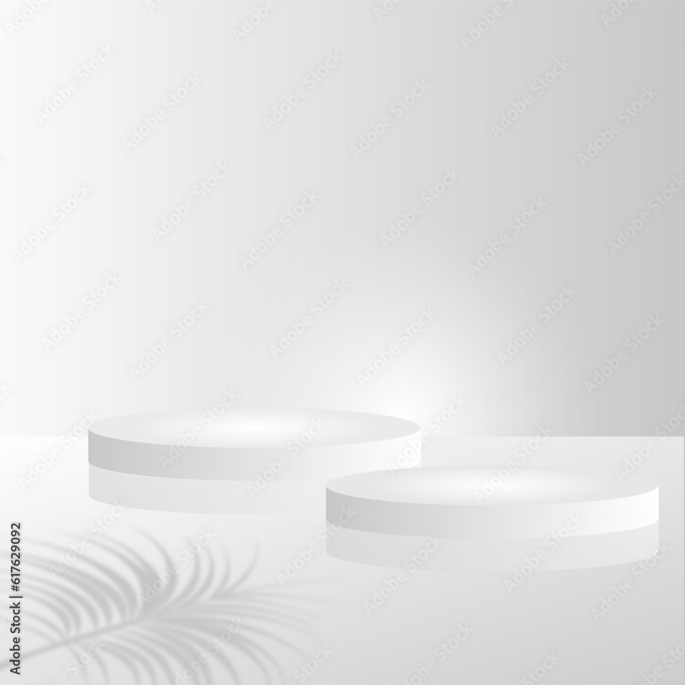 White podium on a white background with shadows. Vector illustration for your design White podium on a white background with shadows. Vector illustration for your design