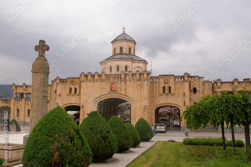 Tbilisi, Georgia - May 20, 2023 : the Holy Trinity Cathedral of Tbilisi