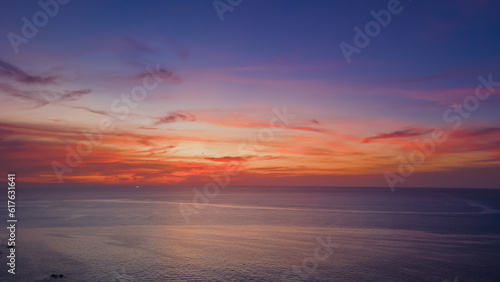 High angle view of Kata beach  Phuket island  Thailand  white sandy beach in summer in the south of Thailand. This famous beach is perfect for relaxing and sunbathing.