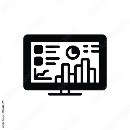 Black solid icon for analytical 