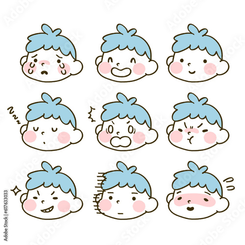こども顔アイコン（男の子）単色