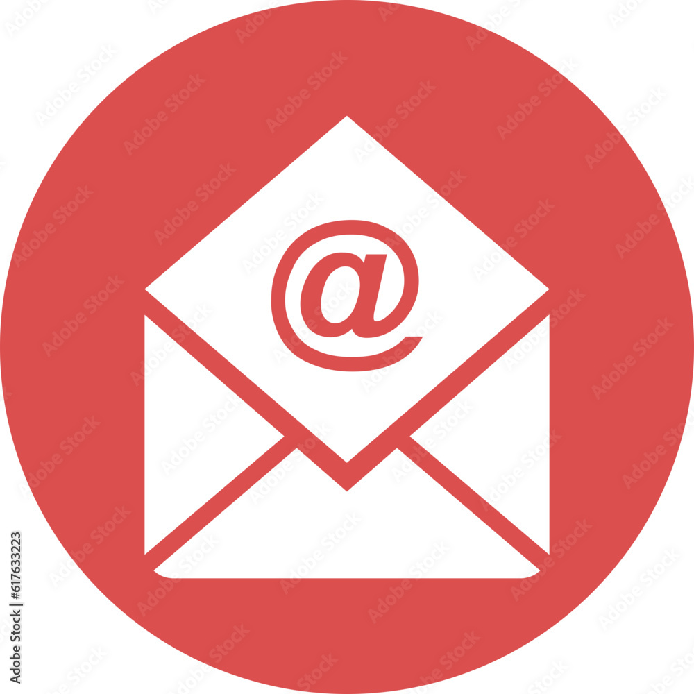 email message icons in simple circle. email message icons in simple circle.
