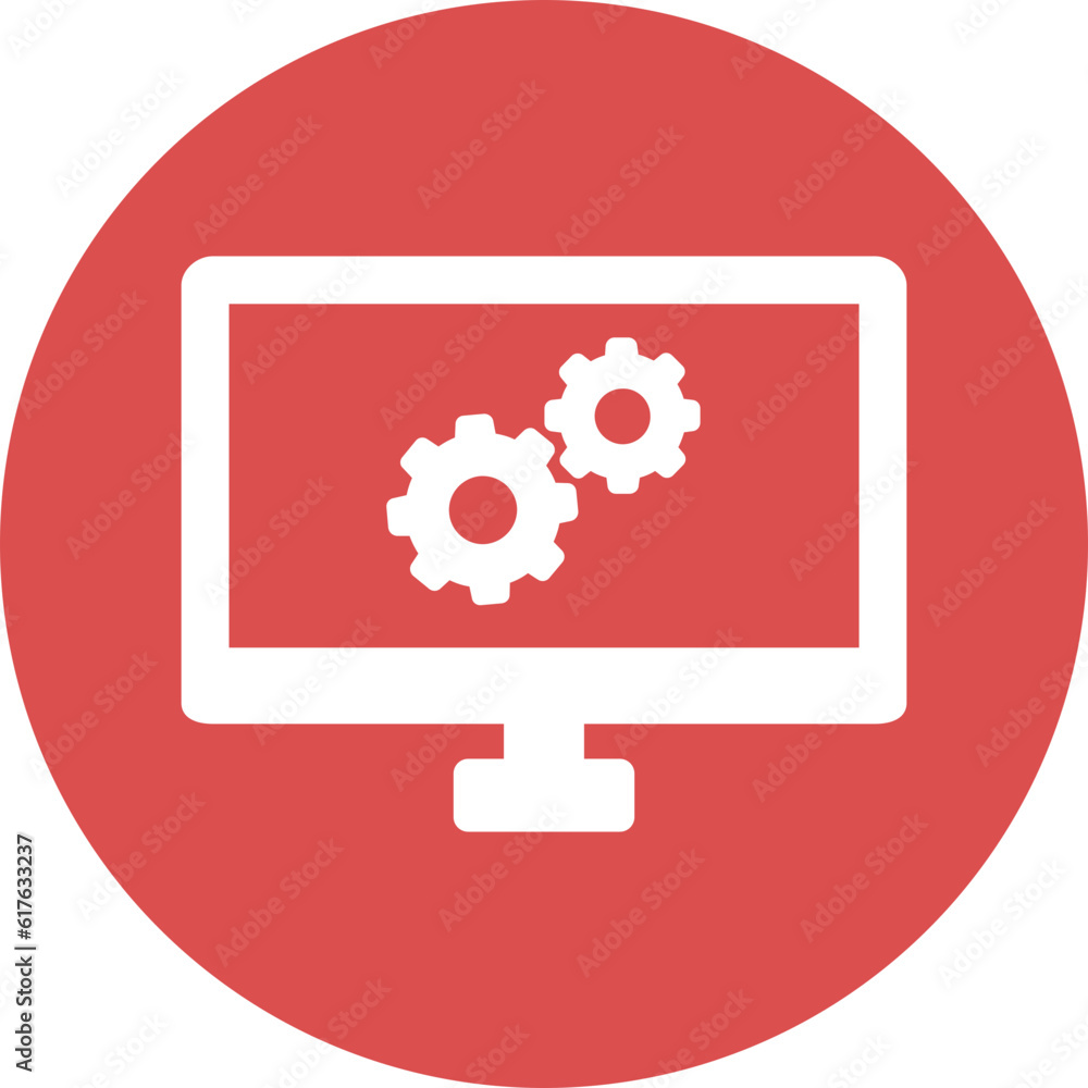 computer setting icons in simple circle. computer setting icons in simple circle.