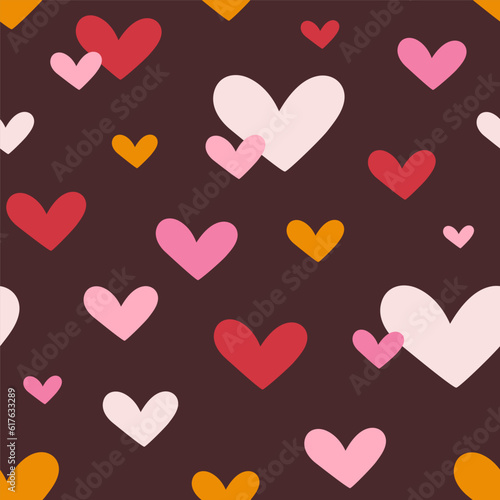 Hearts, seamless love pattern. Endless romantic background, repeating print. ...