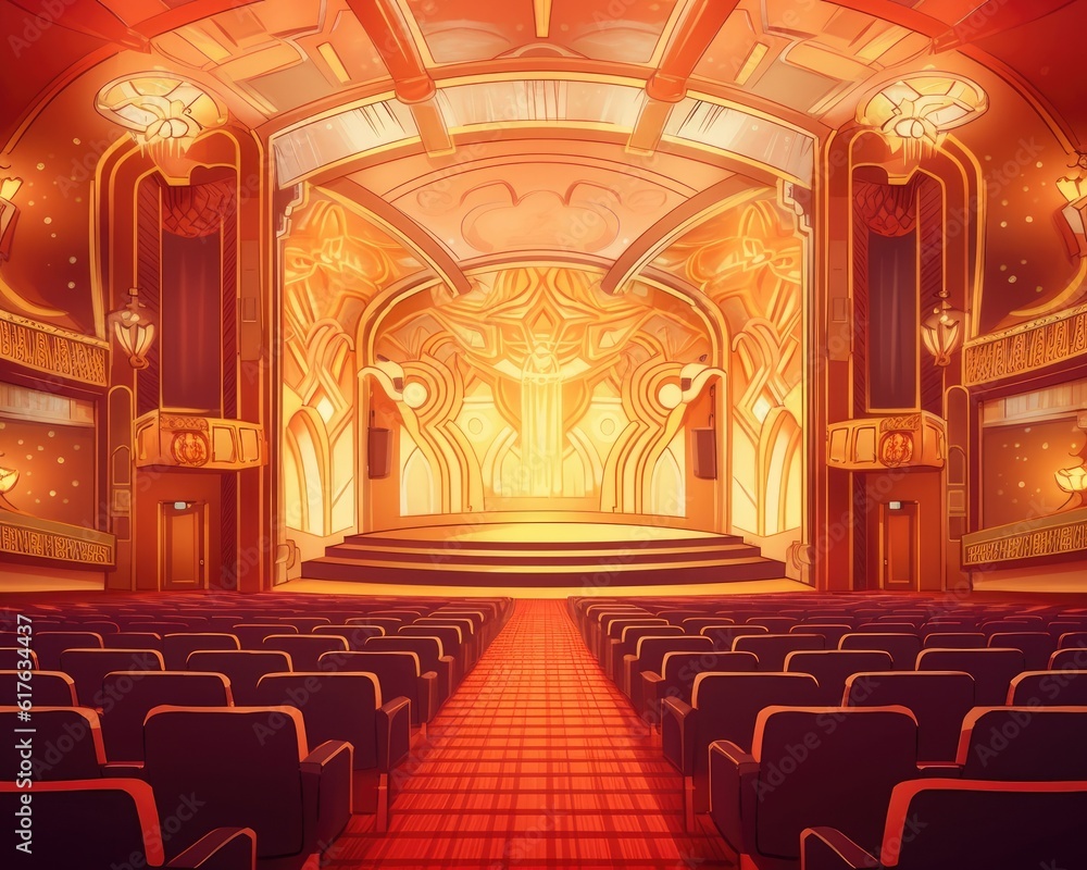 The auditorium at the movie theater was empty. (Illustration, Generative AI)