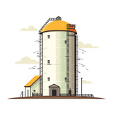 Grain Elevator in a vector cartoon style

