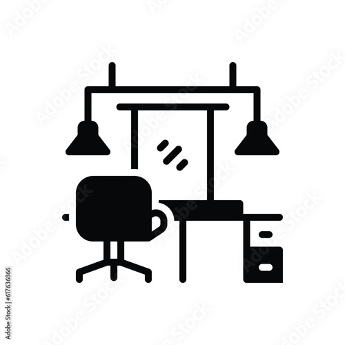 Black solid icon for salon 