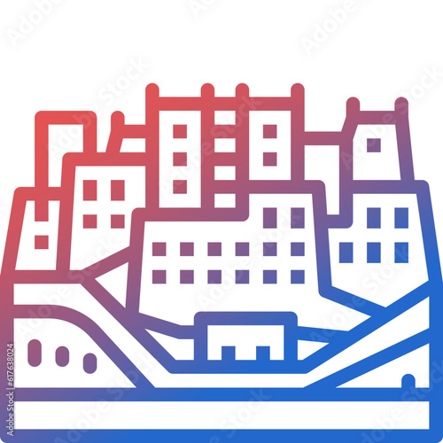 potala palace gradient line icon