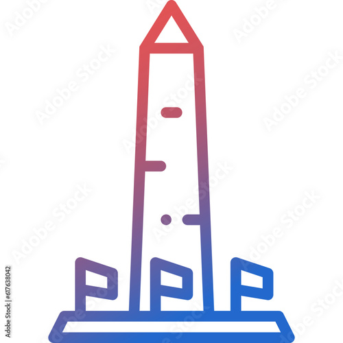 washington monument gradient line icon