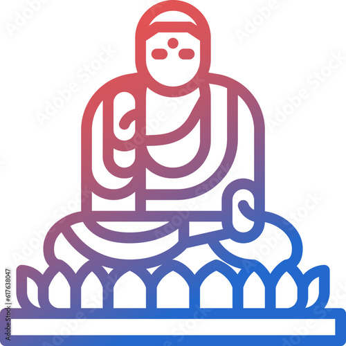 tian tan buddha gradient line icon