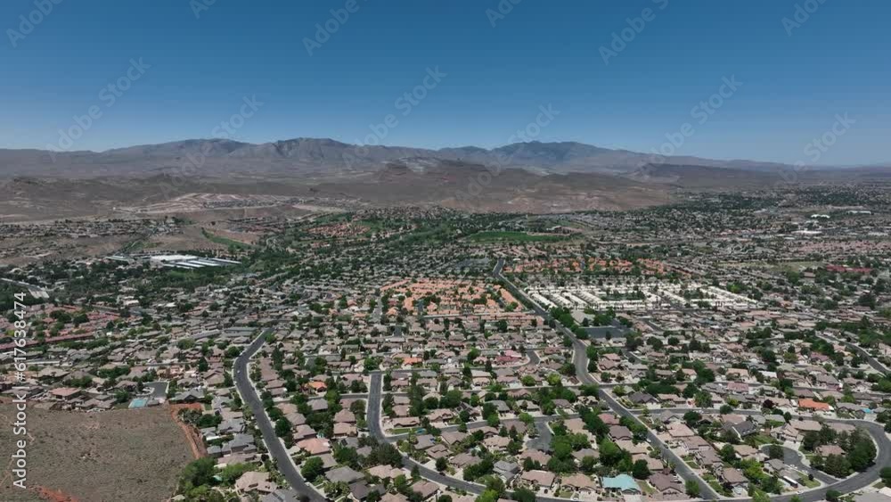 Aerial St George Utah city Dixie mountain 6. Established by The Church of Jesus Christ of Latter-day Saints in mid 1800's. Fast population growth, mild weather. Utah Tech University. Aerial St George Utah city Dixie mountain 6. Established by The Church of Jesus Christ of Latter-day Saints in mid 1800's. Fast population growth, mild weather. Utah Tech University.