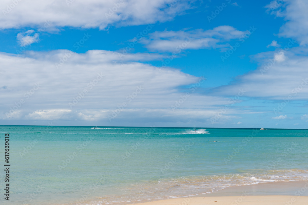 seascape summer nature with turquoise ocean water. photo of seascape summer nature.