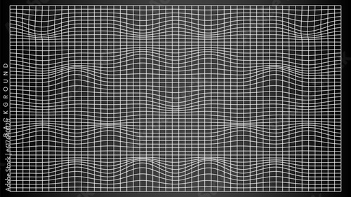 Abstract wavy wireframe grid background