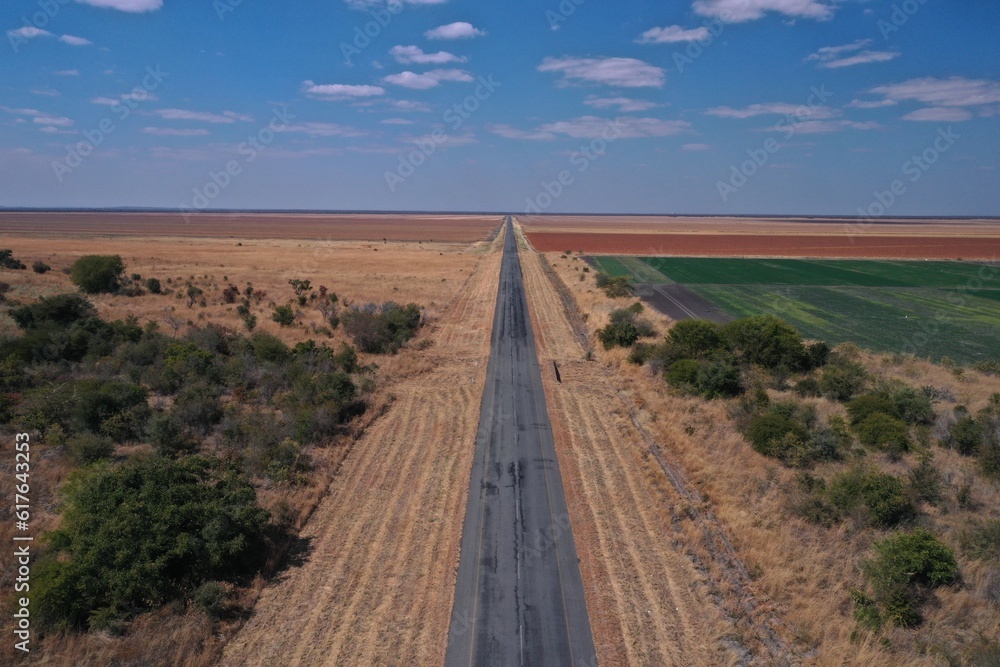 Fields of the Pandamatenga farms in Northern Botswana, Africa