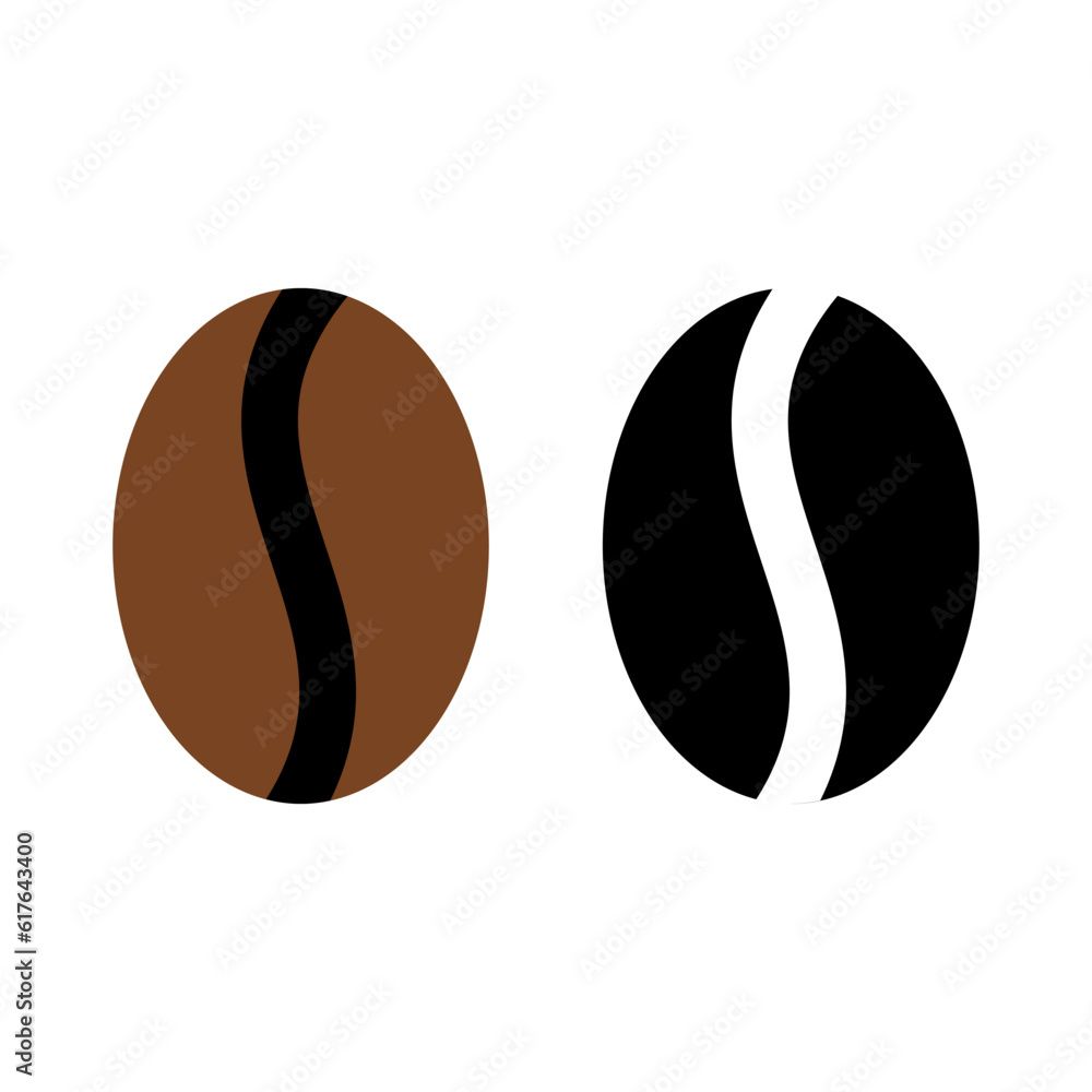 Set coffee seeds icon flat vector design Set coffee seeds icon flat vector design