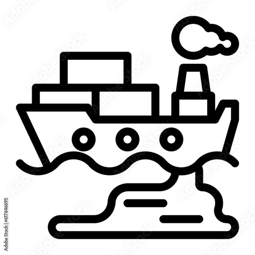 oil spill line icon