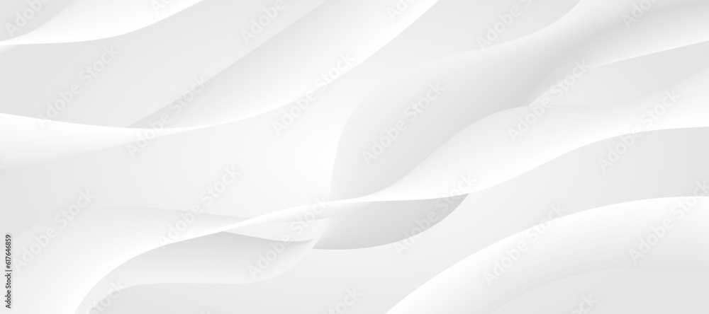 Elegant background design with white and grey line pattern or texture. Luxury horizontal white background for business banner, poster, backdrop, voucher, invite. Vector illustration
