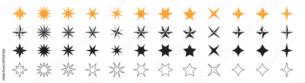 Star icon. Stars vector set. Collection. Star icon. Stars vector set. Collection.