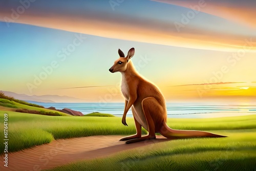 kangaroo in sunset © ra0