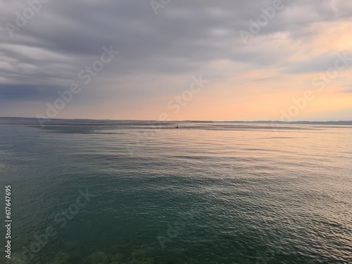 Sunset at lake Garda  Veneto  Italy  Europe