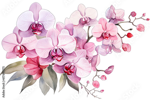 phalaenopsis orchid isolated on white background  Watercolor