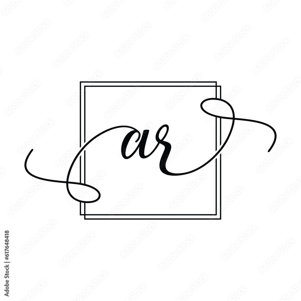 AR Initial handwriting minimalist logo Design AR Initial handwriting minimalist logo Design
