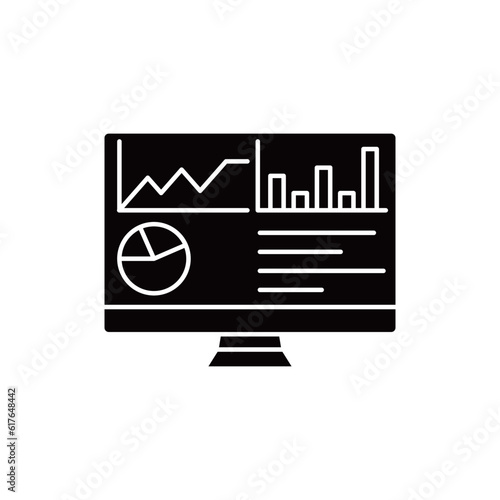 Dashboard admin glyph icon. Simple solid style. User panel template, data analysis, agency, graph, business linear sign. Vector illustration isolated on white background. EPS 10