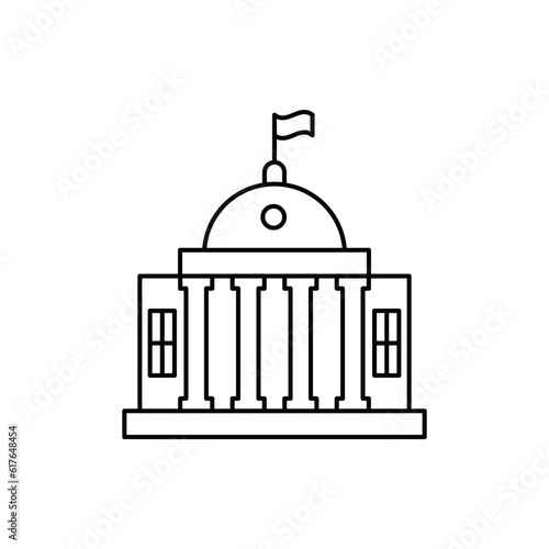 Government editable stroke outline icon isolated on white background flat vector illustration.