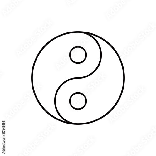 Yin Yang line icon. linear style sign for mobile concept and web design. Yin Yang harmony sign outline vector icon. Taoism Religion symbol, logo illustration. Vector graphics