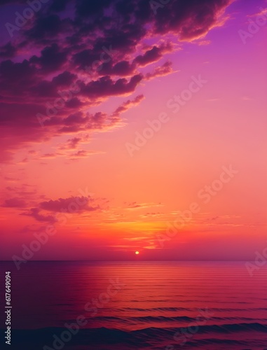 pastel pale orange purple dawn sky above the ocean professional photography 4k  © Ann