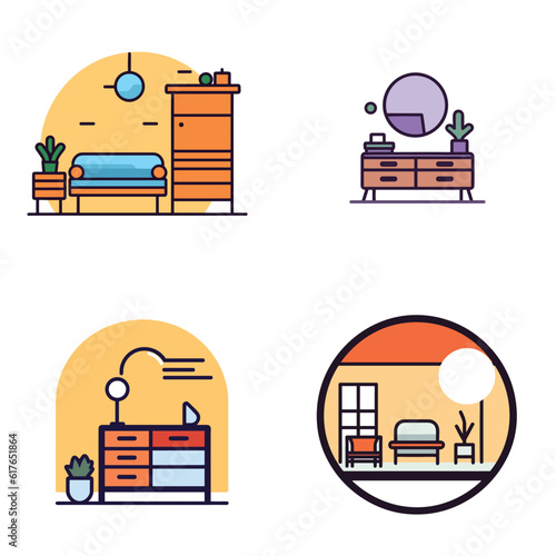 set of furniture icons