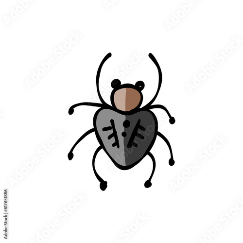 Spider icon, isolated on white. Hand drawn style.