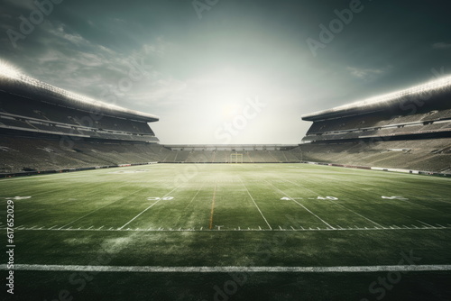american football stadium, green field