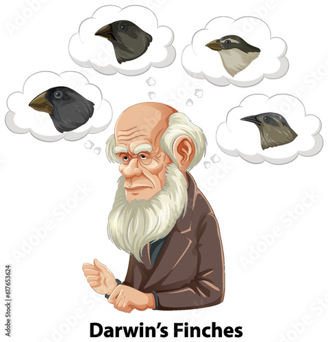 Bangkok, Thailand May 25, 2023. Caricature of Charles Darwin