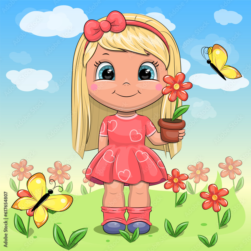 Flowers And Butterflies Animation