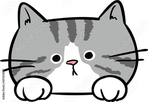 Cute Cartoon Cat Head Character