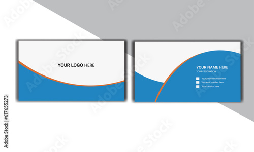 Professional business card. Corporate business card. Clean modern business card. Vector illustration design. Business card design template. Print ready card. Horizontal layout. Luxury business card .