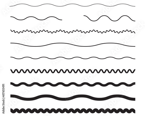 Wavy line divider outline minimalist line art collection