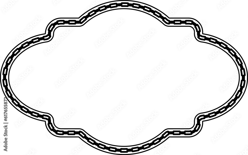 Rectangle shape Chain round frame Chain let design texture decorative