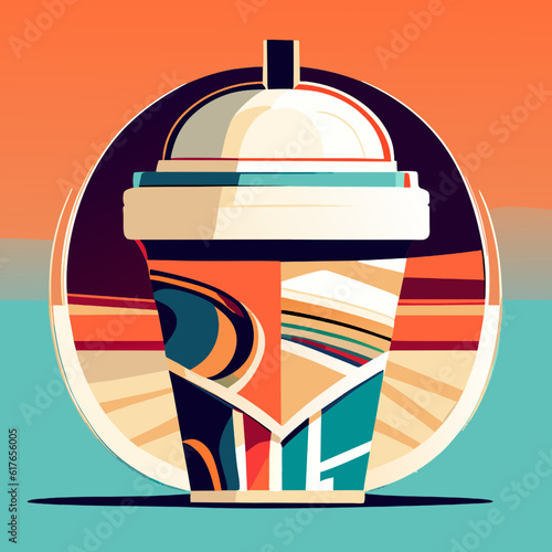 Coffee cup in retro style. Vector illustration for your design