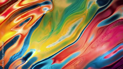 Abstract Moving Fluid Multicolor Waves Loop Background