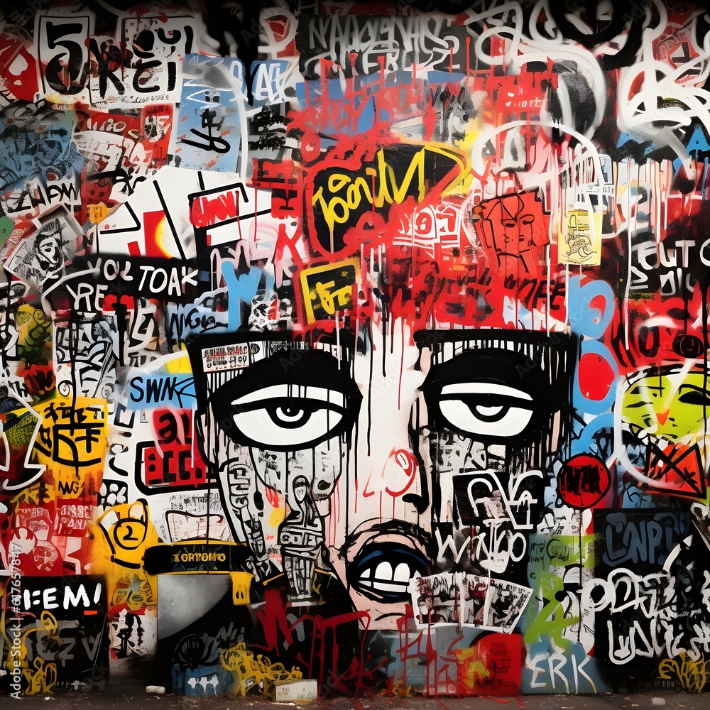 Obraz premium Urban Graffiti Art with Portrait