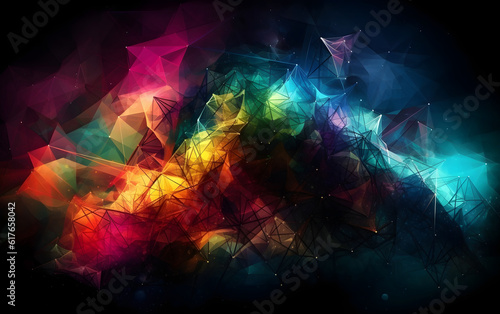 Abstract colorful background. Futuristic technology style. Generative AI