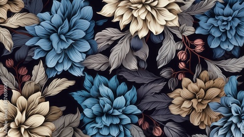 Flowers pattern seamless art decor paisley beautiful