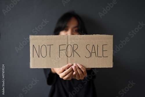 Not for sale. Human trafficking concept.