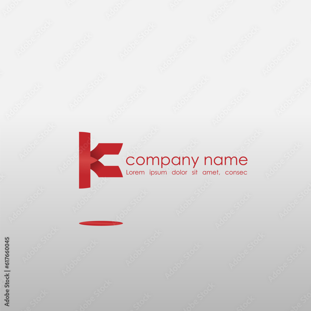 Obraz premium logo icon design letter K boomerang shape elegant maroon red simple symmetrical monogram futuristic modern for large companies eps 10