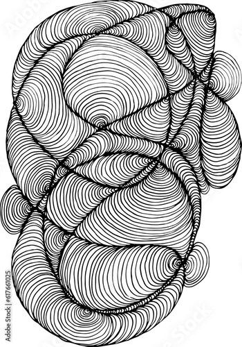 Abstract wavy loop on white background isolated. Wavy line art, curved smooth design. EPS 10 vector illustration.